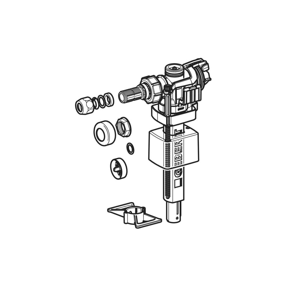 Geberit Füllventil Typ 383 Wasseranschluss seitlich 3/8", Nippel aus Messing, für Au... GEBERIT-240700005 4064746036989 (Abb. 3)