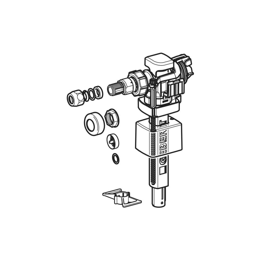 Geberit Füllventil Typ 383 Wasseranschluss seitlich 3/8", Nippel aus Messing, für Au... GEBERIT-240700005 4064746036989 (Abb. 8)