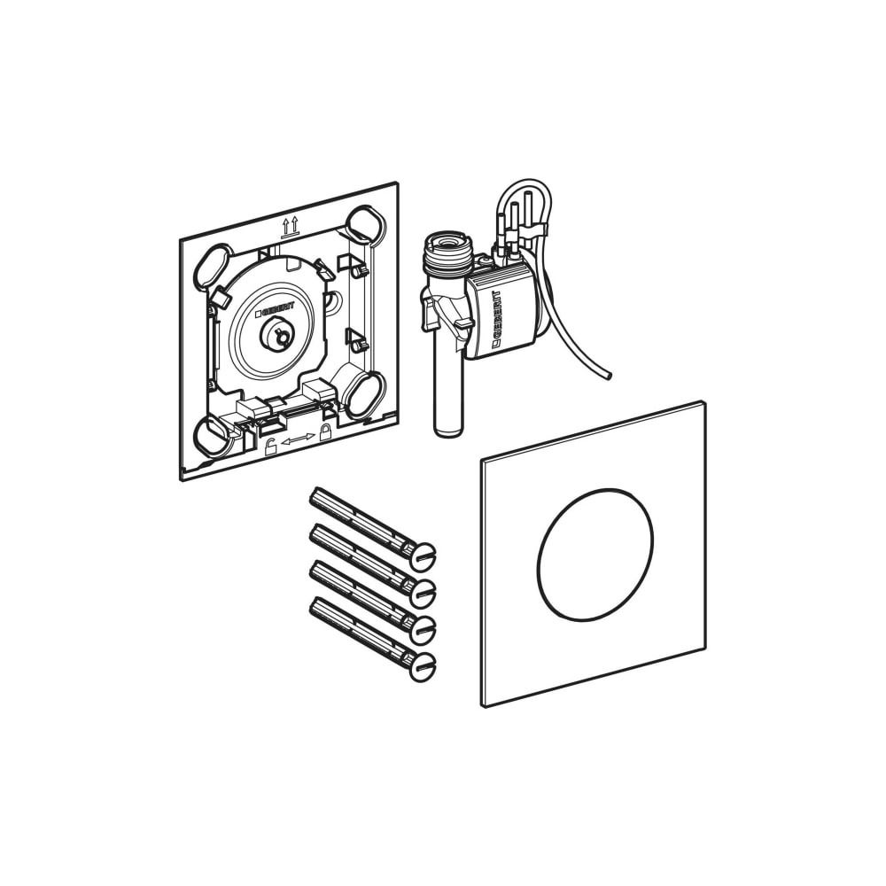 Geberit Typ 40 Urinalsteuerung mit pneum. Spülauslösung, Betätigungsplatte rund, Tas... GEBERIT-116014JT1 4064746043000 (Abb. 3)