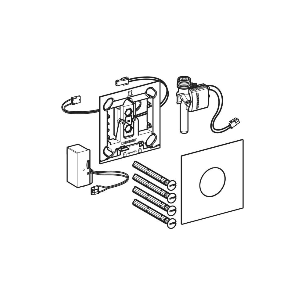 Geberit Typ 40 Urinalsteuerung mit elektr. Spülauslösung, Netzbetrieb, Abdeckplatte ... GEBERIT-116024FW1 4064746043192 (Abb. 3)