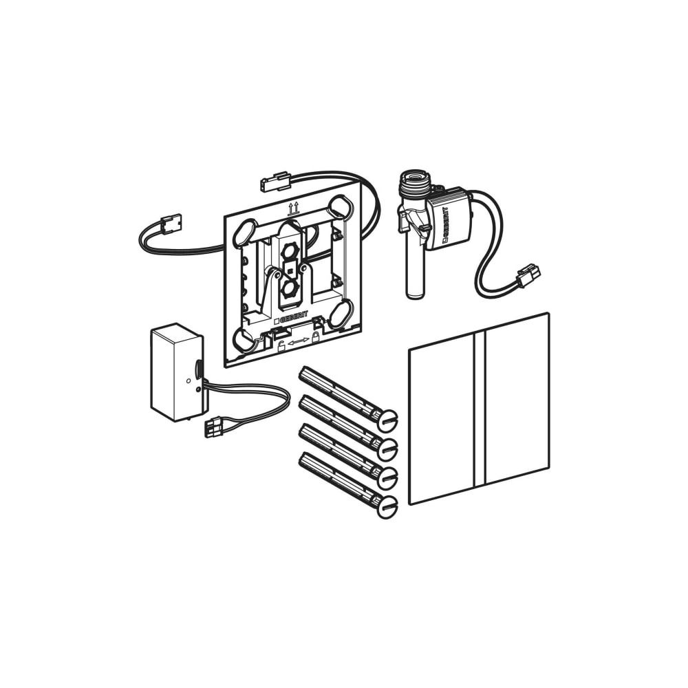 Geberit Typ 40 Urinalsteuerung mit elektr. Spülauslösung, Netzbetrieb, Abdeckplatte ... GEBERIT-116227FW1 4064746043390 (Abb. 3)