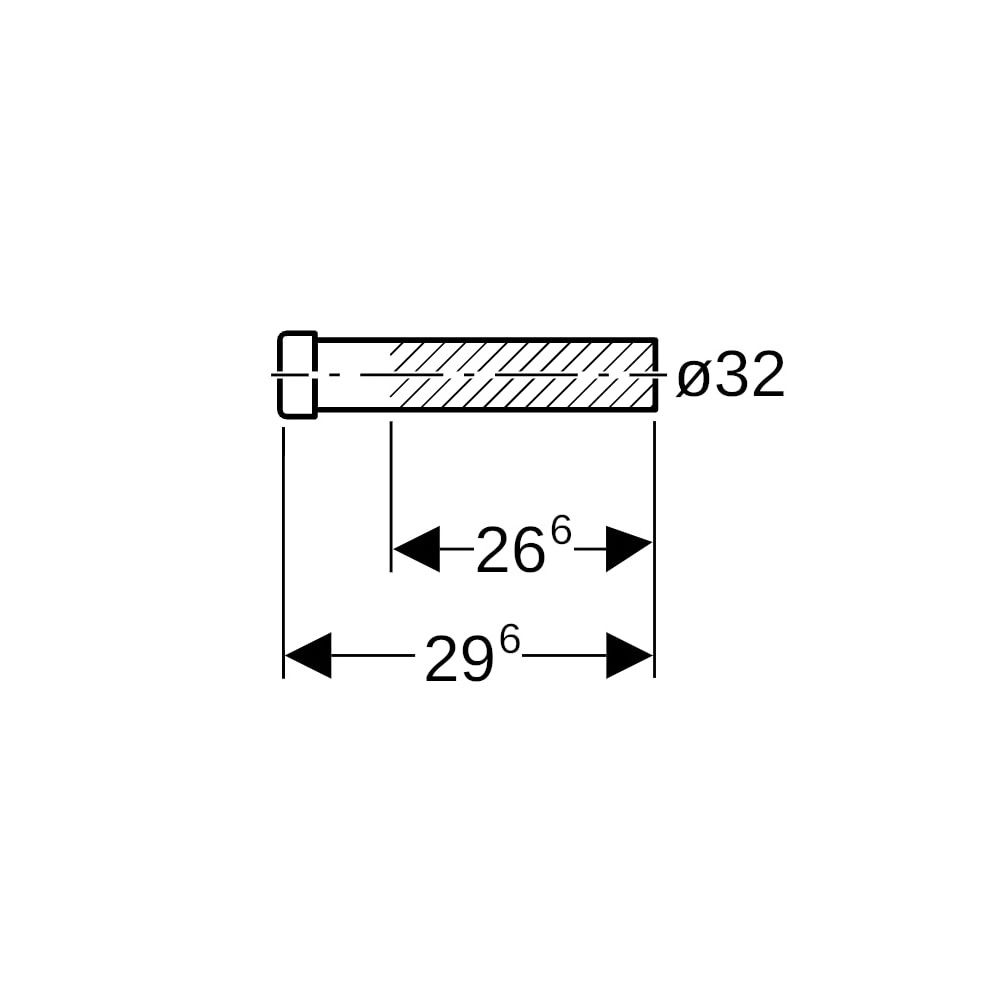 Geberit Verlängerung Außendurchmesser 32mm, Länge 29,6cm, Alpinweiß, Quetschverschra... GEBERIT-152173111 4025416080046 (Abb. 5)