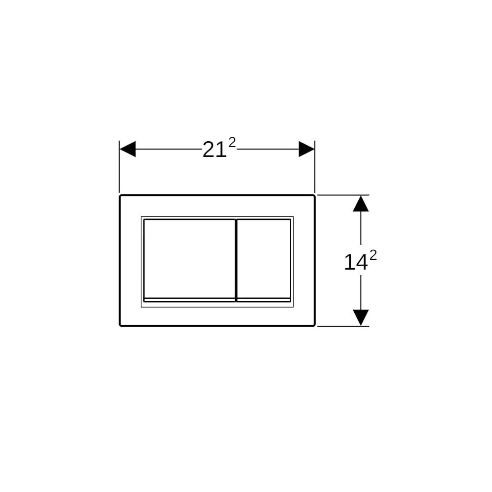 Geberit Omega 20 (ex Omega 30) Drückerplatte, 2-Mengen-Spülung Square, Schwarz/Matts... GEBERIT-115080DW1 4025410693754 (Abb. 4)