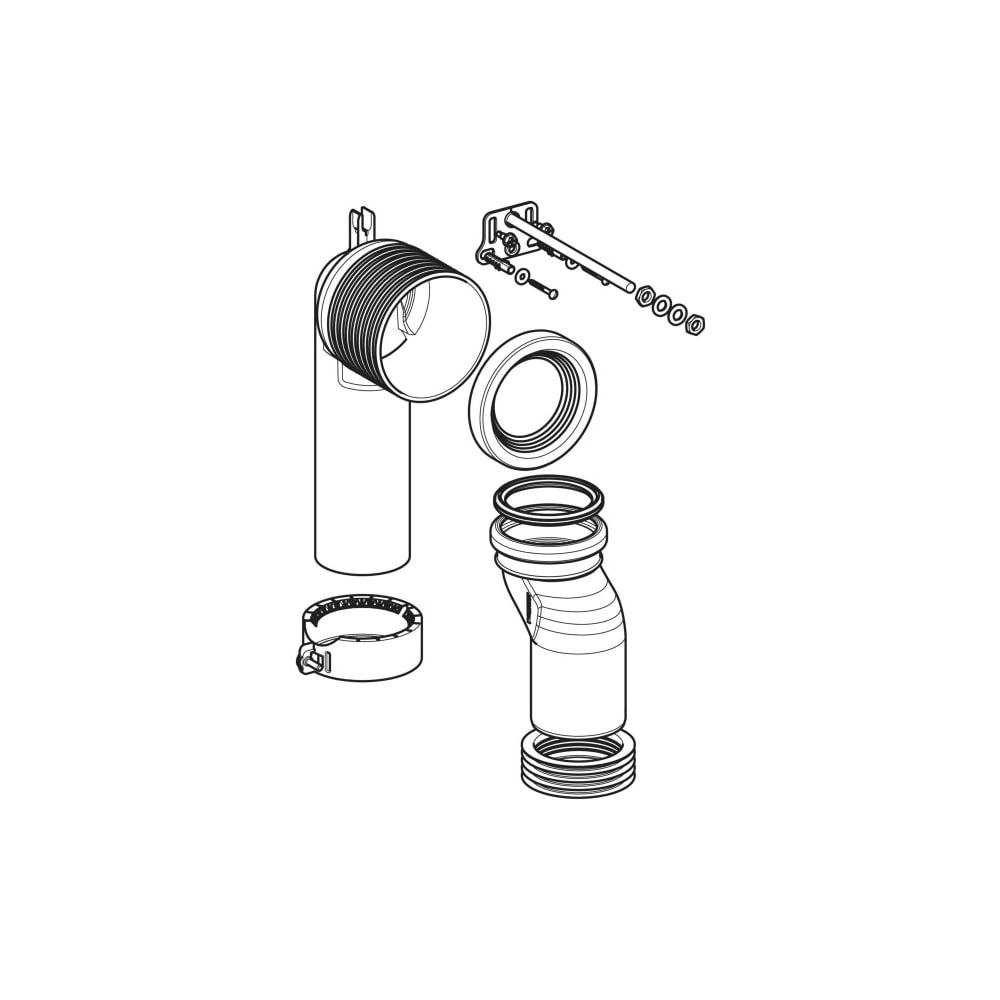 Geberit Anschlussset für Stand-WC iCon TurboFlush, 90mm, PVC/ABS, 152063001... GEBERIT-152063001 4064746039294 (Abb. 3)