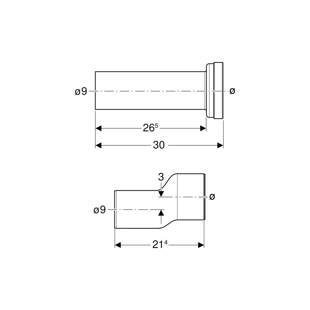 Geberit Anschlussset für Stand-WC TurboFlush, Abgang horizontal, 90mm, Kunststoff, 1... GEBERIT-152062001 4064746039270 (Abb. 4)