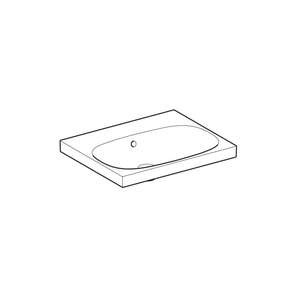 Geberit Acanto Waschtisch 60x48cm ohne Hahnloch, Überlauf sichtbar, symmetrisch, Wei... GEBERIT-504620011 4064746061981 (Abb. 3)
