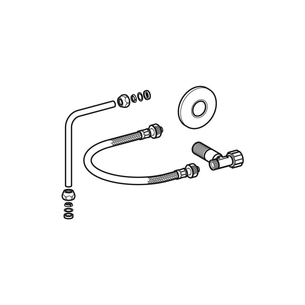 Geberit Wasseranschlussset seitlich oder hinten mittig, für Aufputzspülkasten Aufput... GEBERIT-243701001 4025416783145 (Abb. 2)