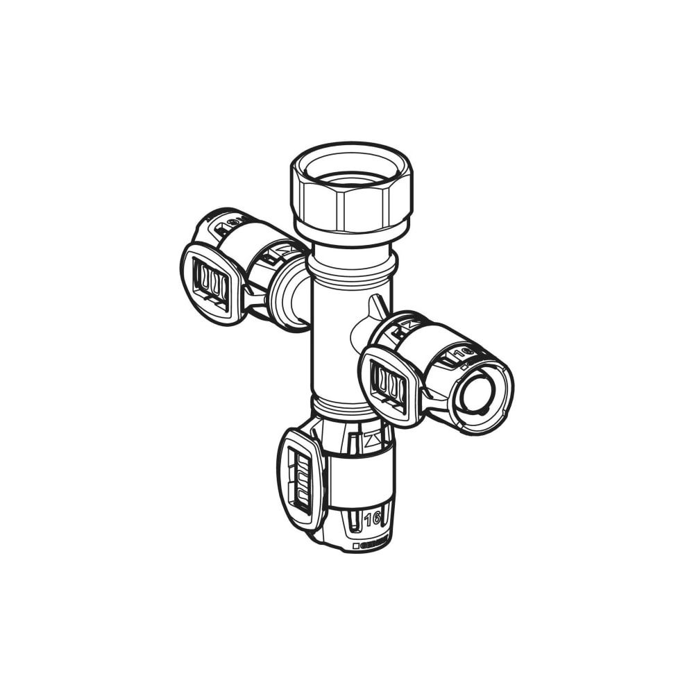Geberit Verteilerspinne mit FlowFit Pressanschlüssen, 16 x 3/4", 3-fach... GEBERIT-653434001 4064746056697 (Abb. 3)