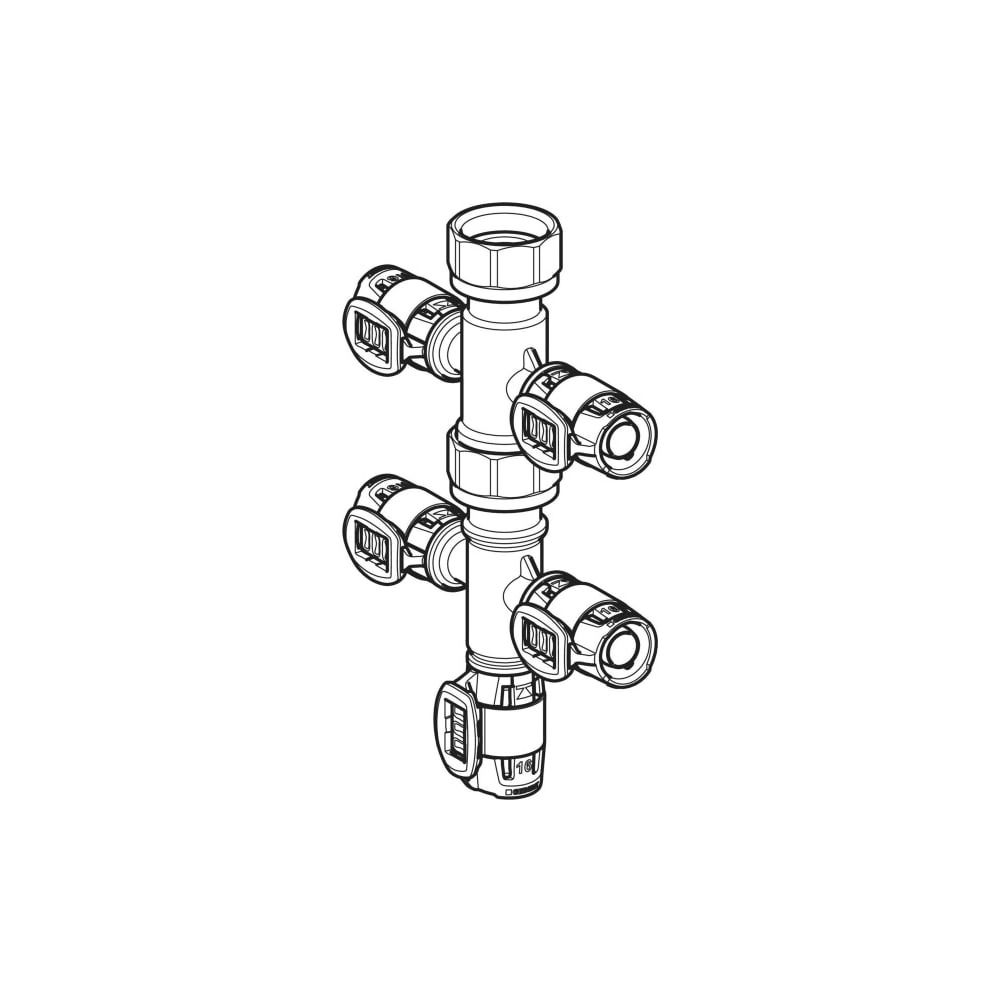 Geberit Verteilerspinne mit FlowFit Pressanschlüssen, 16 x 3/4", 5-fach... GEBERIT-653435001 4064746056727 (Abb. 3)