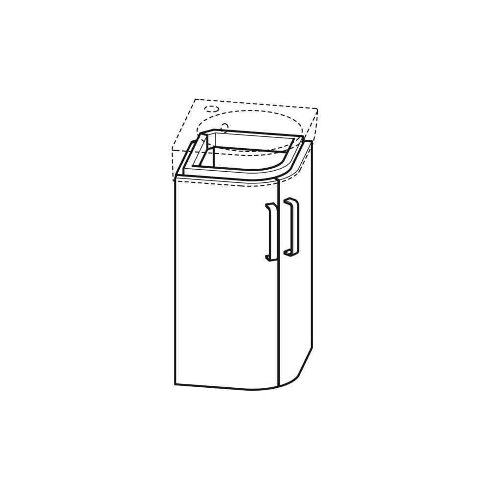 Geberit Renova Compact Unterschrank Eckhandwaschbecken 2 Türen 425x604x33cm Weiß lac... GEBERIT-862132000 4022009327496 (Abb. 4)