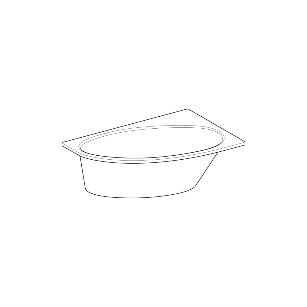 Geberit Renova asymmetrische Badewanne Länge 100cm, Breite 100cm, Abgang links... GEBERIT-657340000 4022009282054 (Abb. 3)