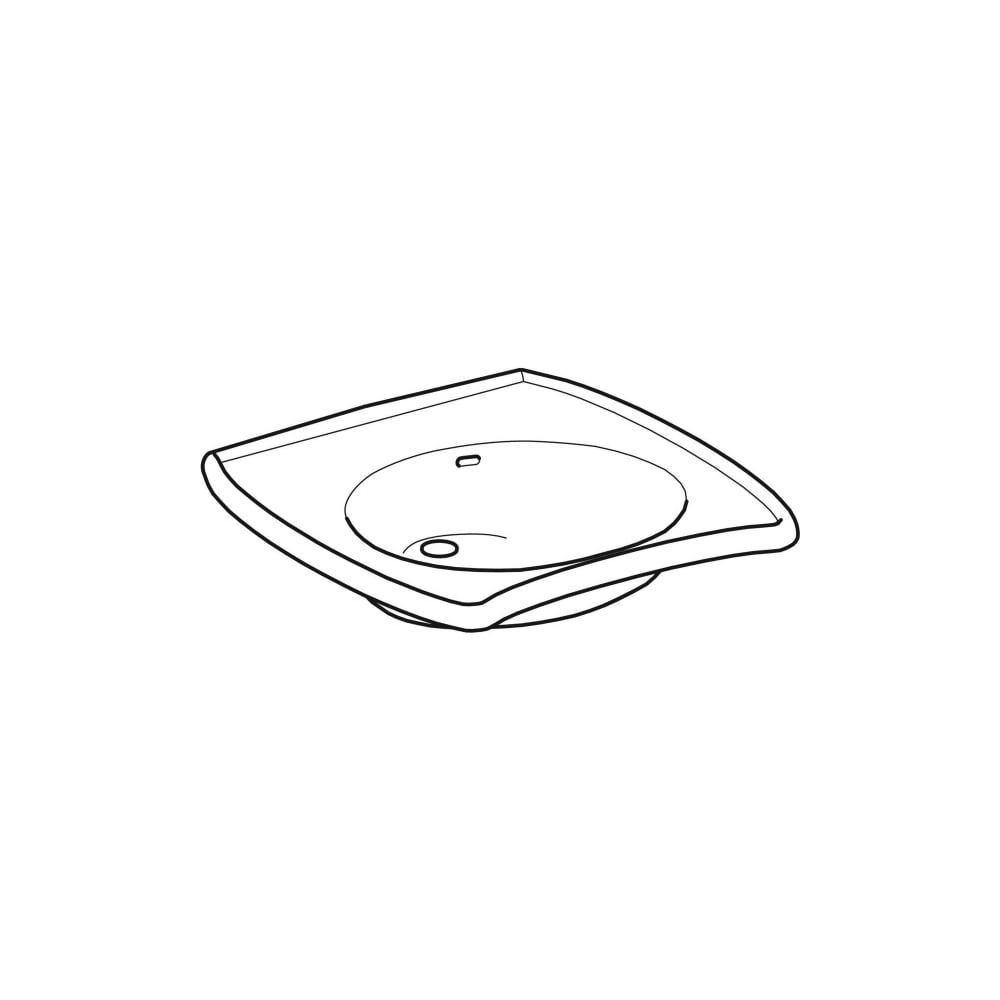 Geberit Vitalis Waschtisch barrierefrei, Breite 55cm, Tiefe 55cm, ohne Hahnloch, Übe... GEBERIT-221556600 4022009242188 (Abb. 3)