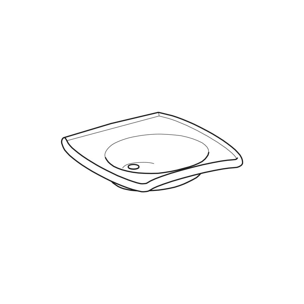 Geberit Vitalis Waschtisch barrierefrei, Breite 55cm, Tiefe 55cm, ohne Hahnloch, ohn... GEBERIT-221555000 4022009025545 (Abb. 3)