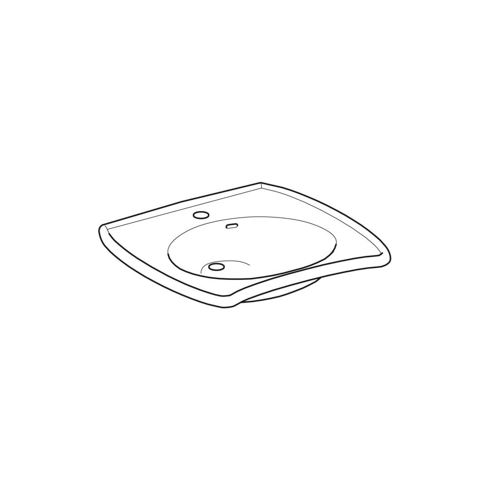 Geberit Vitalis Waschtisch barrierefrei, Breite 65cm, Tiefe 60cm, Hahnloch mittig, Ü... GEBERIT-121766000 4022009204049 (Abb. 3)