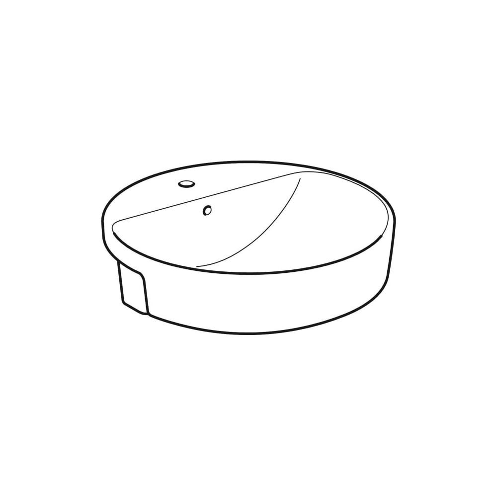 Geberit VariForm Halbeinbauwaschtisch rund Durchmesser 50cm, Hahnloch mittig, Überla... GEBERIT-500782012 4025416690641 (Abb. 3)