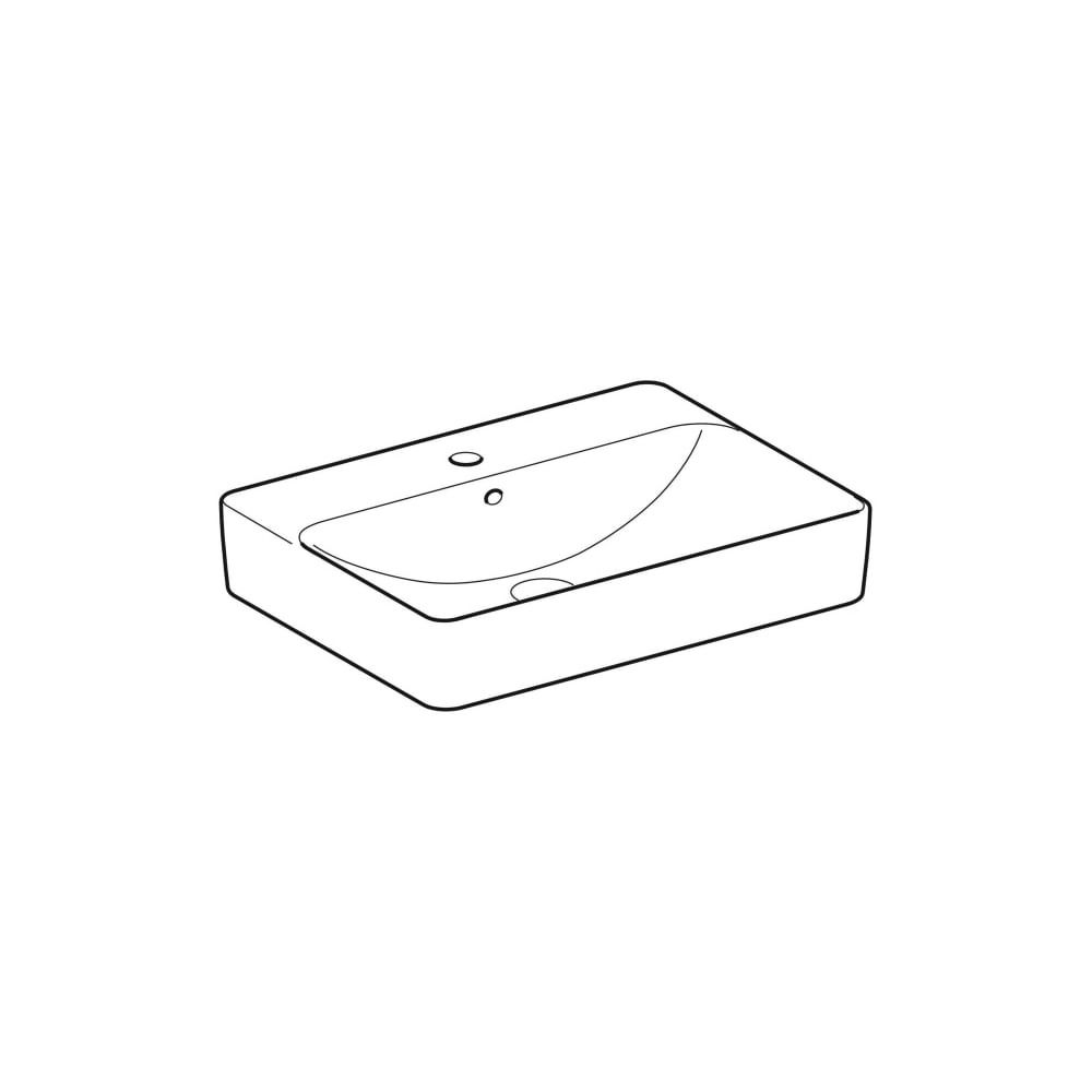 Geberit VariForm Aufsatzwaschtisch rechteckig, Hahnlochbank, B 60cm T 45cm Hahnloch ... GEBERIT-500780002 4025416303145 (Abb. 3)