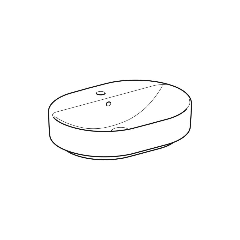 Geberit VariForm Aufsatzwaschtisch, elliptisch, Hahnlochbank, B 60cm T 45cm Hahnloch... GEBERIT-500777012 4025416689041 (Abb. 3)
