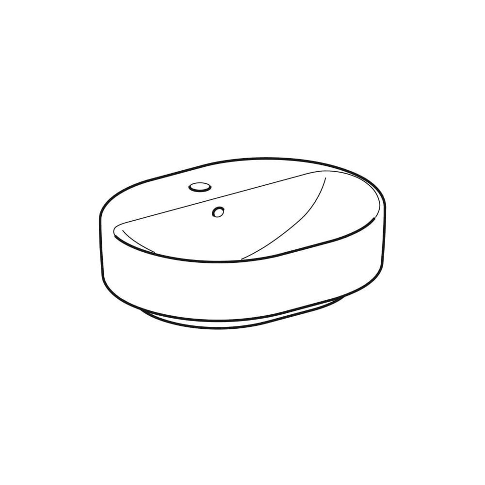 Geberit VariForm Aufsatzwaschtisch, elliptisch, Hahnlochbank, B 50cm T 40cm Hahnloch... GEBERIT-500775012 4025416688037 (Abb. 3)