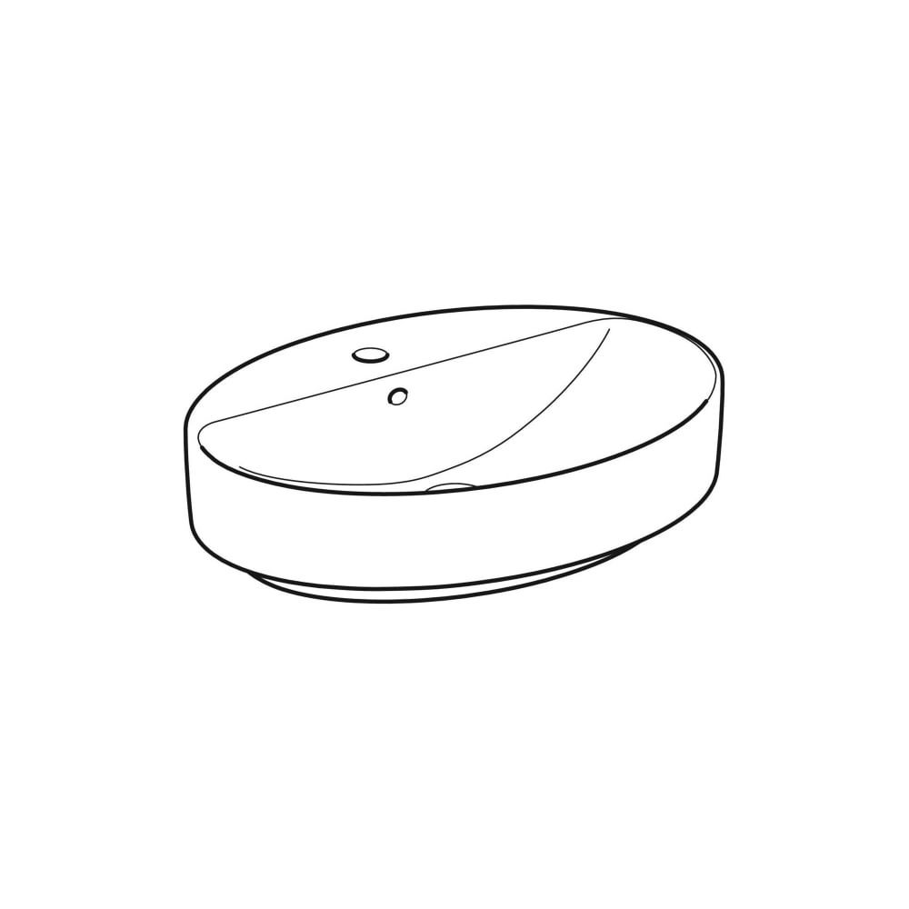 Geberit VariForm Aufsatzwaschtisch, oval, Hahnlochbank, B 60cm T 45cm Hahnloch mitti... GEBERIT-500772002 4025416303022 (Abb. 3)