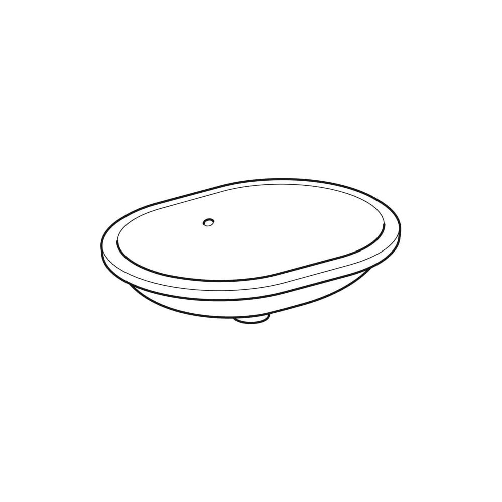 Geberit VariForm Unterbauwaschtisch, elliptisch B 62,5cm, Tiefe 49cm, ohne Hahnloch,... GEBERIT-500757002 4025416302803 (Abb. 3)