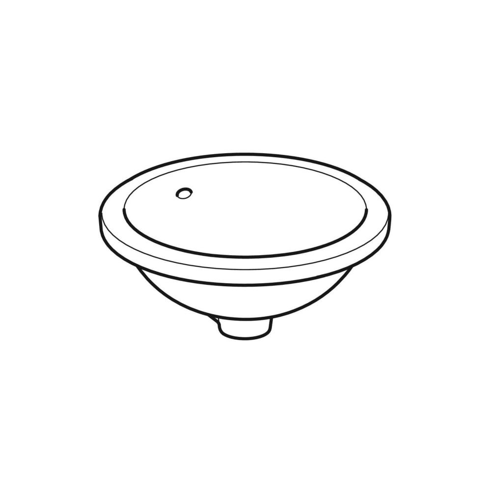 Geberit VariForm Unterbauwaschtisch rund Tiefe 42cm, ohne Hahnloch, Überlauf sichtba... GEBERIT-500745012 4025416704461 (Abb. 3)