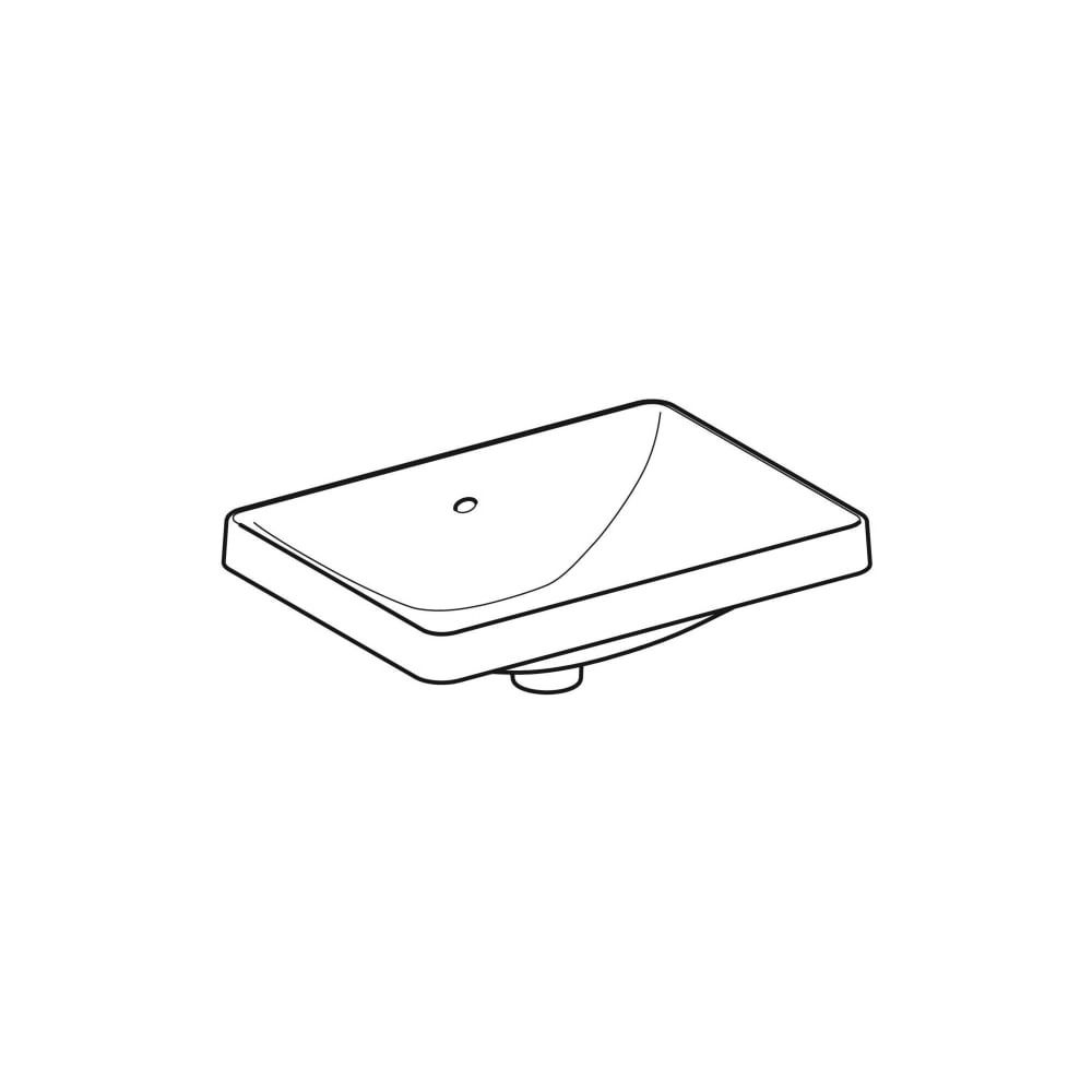 Geberit VariForm Einbauwaschtisch, rechteckig Breite 55cm, Tiefe 40cm, ohne Hahnloch... GEBERIT-500737002 4025416302513 (Abb. 2)