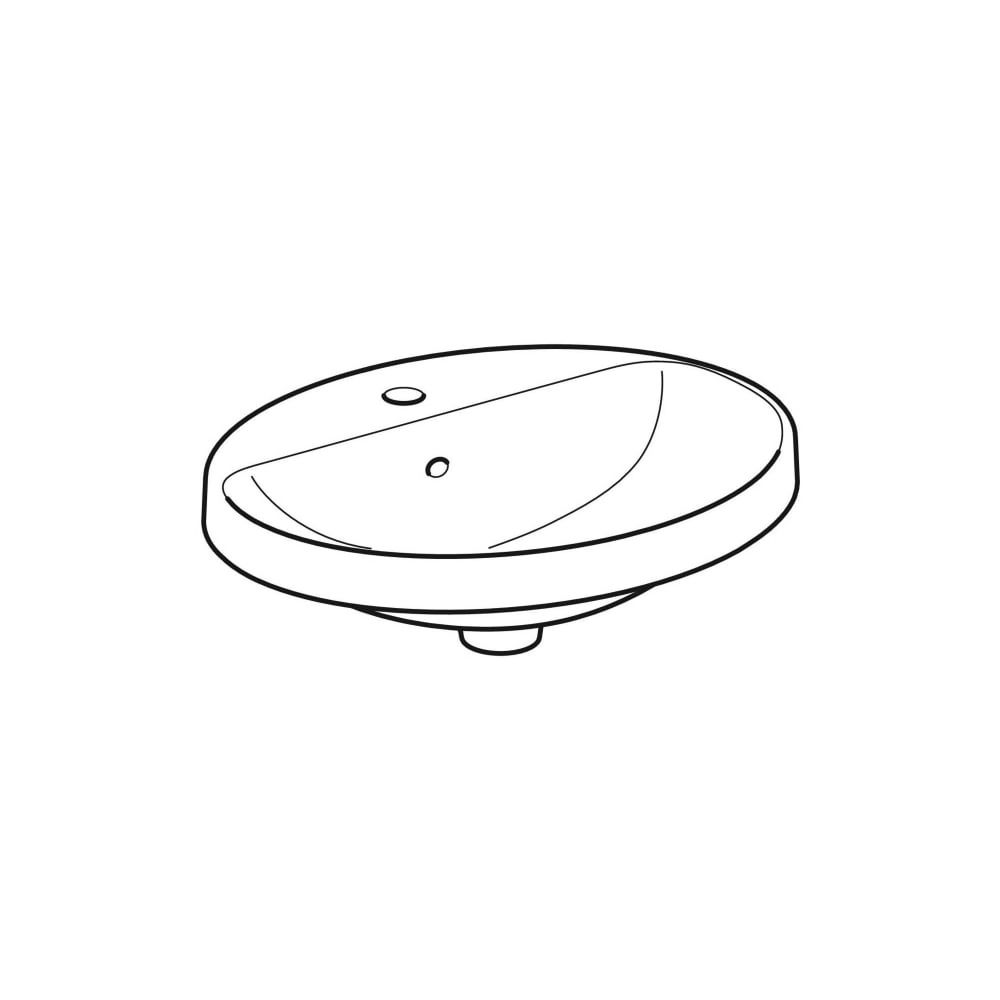 Geberit VariForm Einbauwaschtisch, oval mit Hahnlochbank, Breite 55cm, Tiefe 45cm, m... GEBERIT-500721002 4025416302285 (Abb. 3)