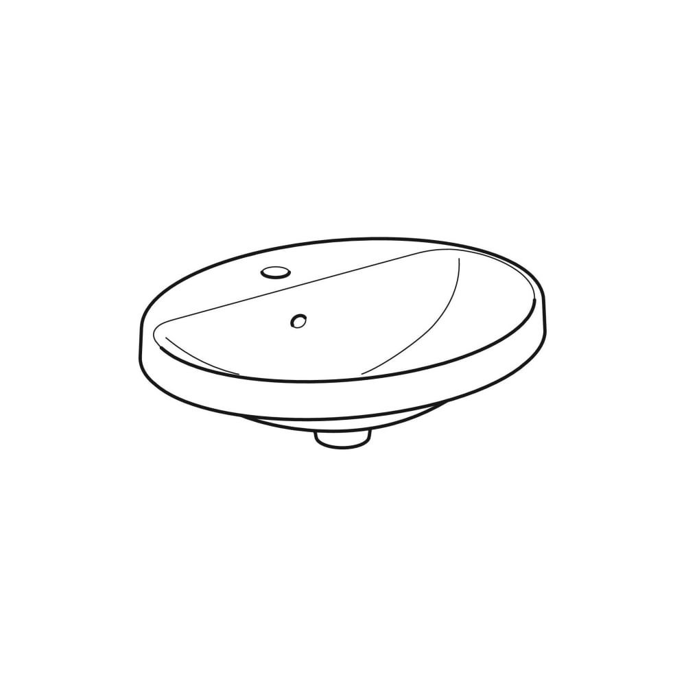 Geberit VariForm Einbauwaschtisch, oval mit Hahnlochbank, Breite 50cm, Tiefe 45cm, m... GEBERIT-500713002 4025416302179 (Abb. 3)