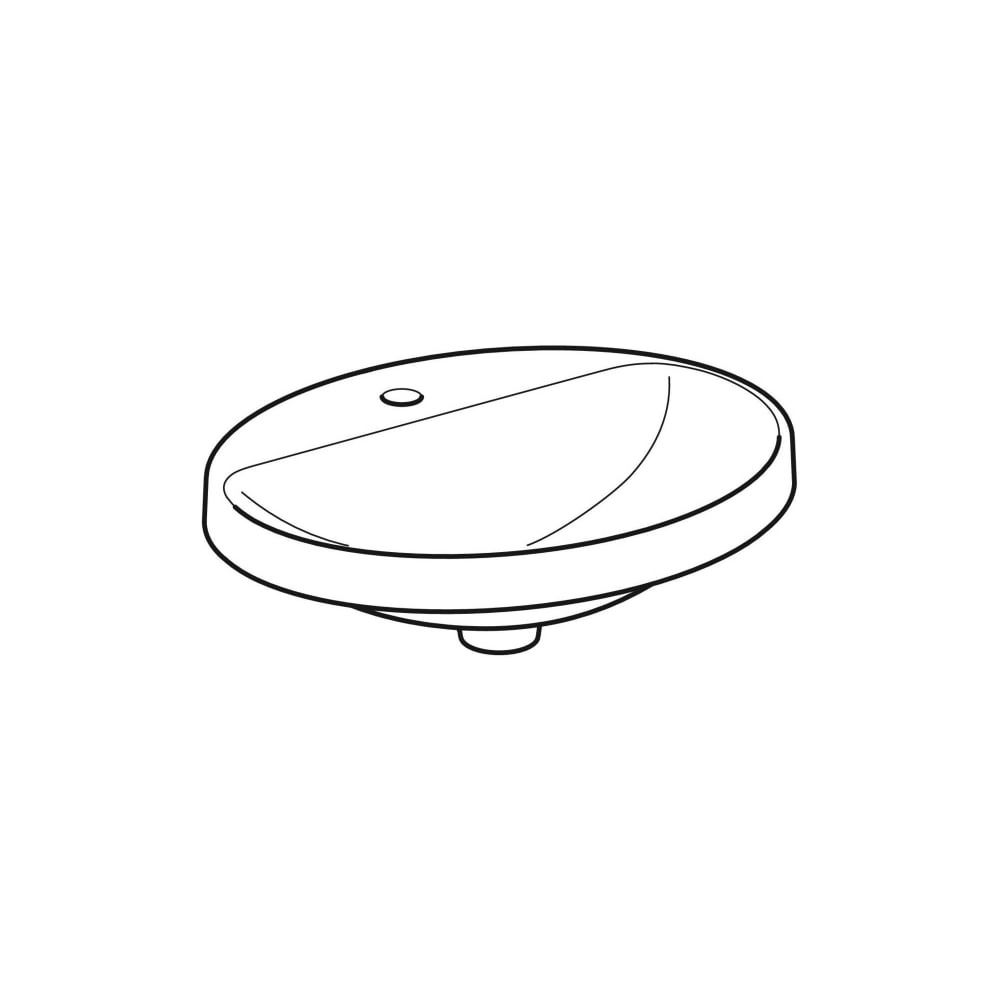 Geberit VariForm Einbauwaschtisch, oval, mit Hahnlochbank, Breite 50cm, Tiefe 45cm, ... GEBERIT-500715012 4025416833925 (Abb. 3)