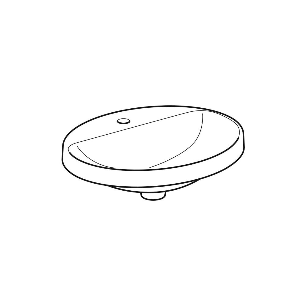 Geberit VariForm Einbauwaschtisch, oval, mit Hahnlochbank, Breite 55cm, Tiefe 45cm, ... GEBERIT-500723012 4025416838463 (Abb. 3)