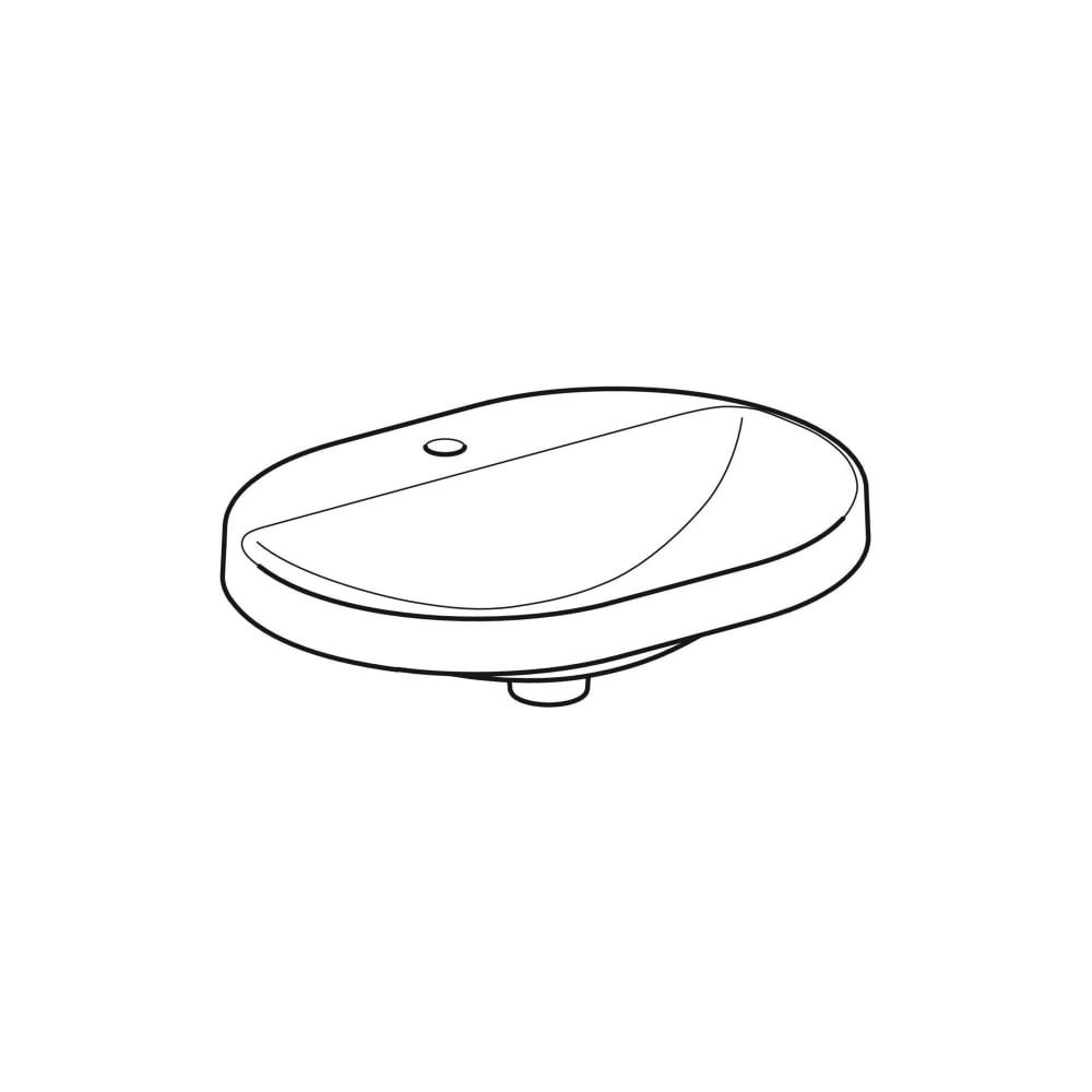 Geberit VariForm Einbauwaschtisch, elliptisch mit Hahnlochbank, Breite 60cm, Tiefe 4... GEBERIT-500735002 4025416302483 (Abb. 3)