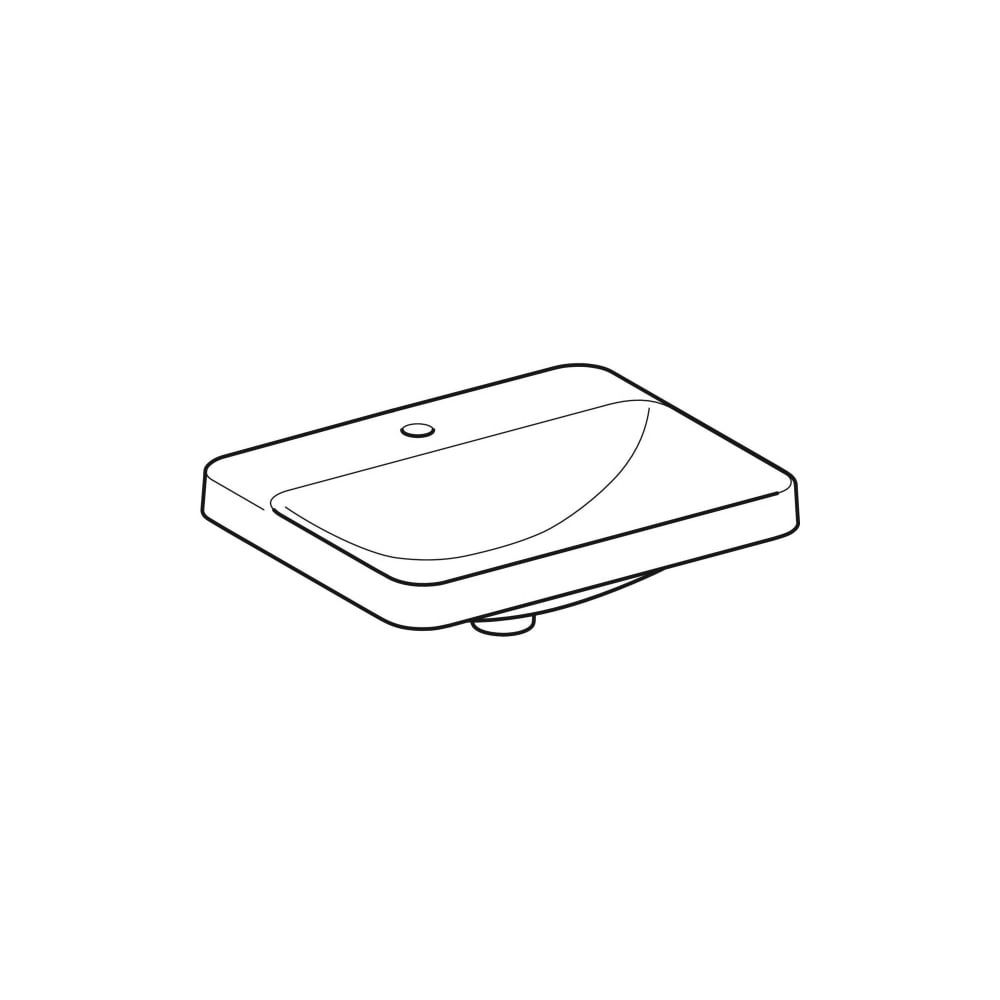 Geberit VariForm Einbauwaschtisch rechteckig, Hahnlochbank, Breite 55cm, Tiefe 45cm,... GEBERIT-500743012 4025416691617 (Abb. 3)