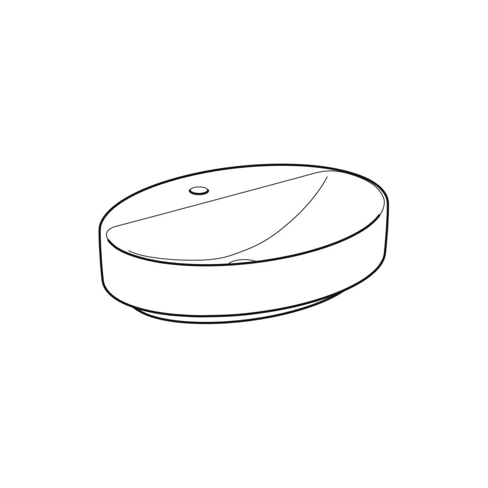 Geberit VariForm Aufsatzwaschtisch, oval, Hahnlochbank, B 60cm T 45cm Hahnloch mitti... GEBERIT-500773002 4025416303046 (Abb. 3)