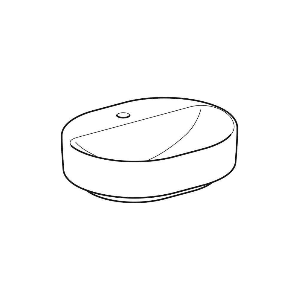 Geberit VariForm Aufsatzwaschtisch, elliptisch, Hahnlochbank, B 50cm T 40cm Hahnloch... GEBERIT-500776002 4025416303084 (Abb. 3)
