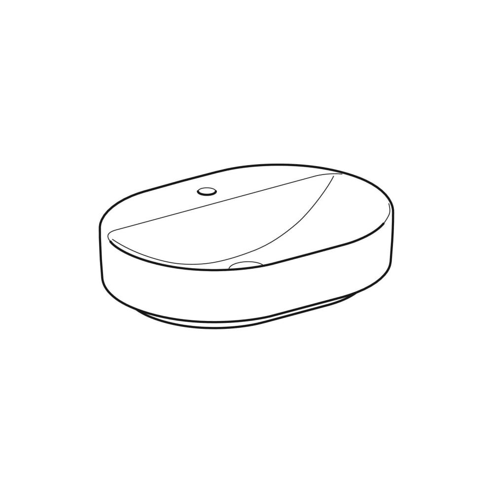 Geberit VariForm Aufsatzwaschtisch, elliptisch, Hahnlochbank, B 60cm T 45cm Hahnloch... GEBERIT-500778002 4025416303114 (Abb. 3)