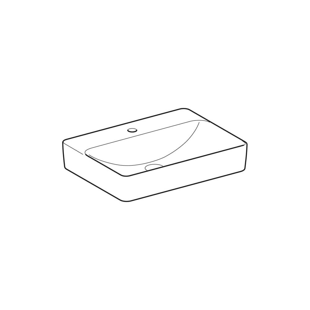 Geberit VariForm Aufsatzwaschtisch rechteckig, Hahnlochbank, B 60cm T 45cm Hahnloch ... GEBERIT-500781002 4025416303152 (Abb. 3)