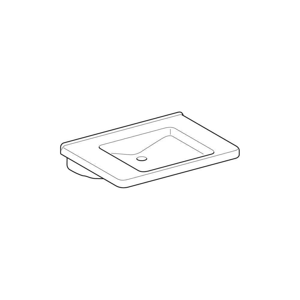 Geberit Renova Comfort Square Waschtisch barrierefrei, Breite 75cm, Tiefe 55cm, ohne... GEBERIT-128576000 4022009351569 (Abb. 3)
