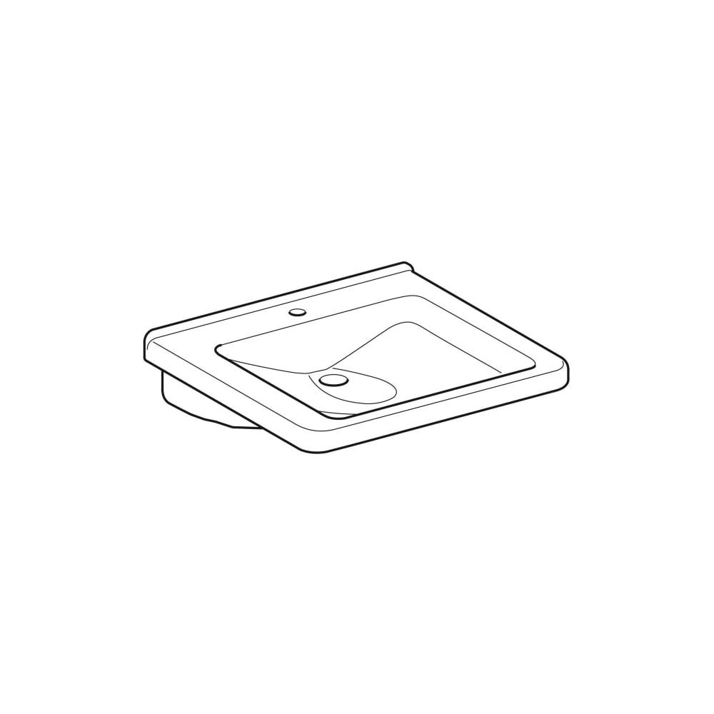 Geberit Renova Comfort Square Waschtisch barrierefrei, Breite 60cm, Tiefe 55cm, Hahn... GEBERIT-128662000 4022009317701 (Abb. 3)