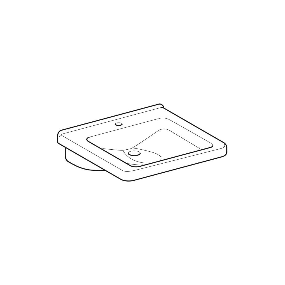 Geberit Renova Comfort Square Waschtisch barrierefrei, Breite 55cm Tiefe 52,5cm Hahn... GEBERIT-128557600 4022009312355 (Abb. 3)