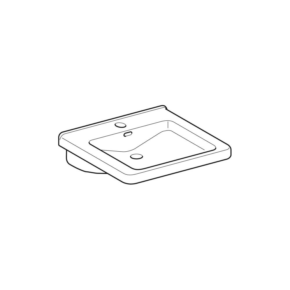 Geberit Renova Comfort Square Waschtisch barrierefrei, Breite 55cm, Tiefe 52,5cm, Ha... GEBERIT-128555000 4022009311891 (Abb. 3)