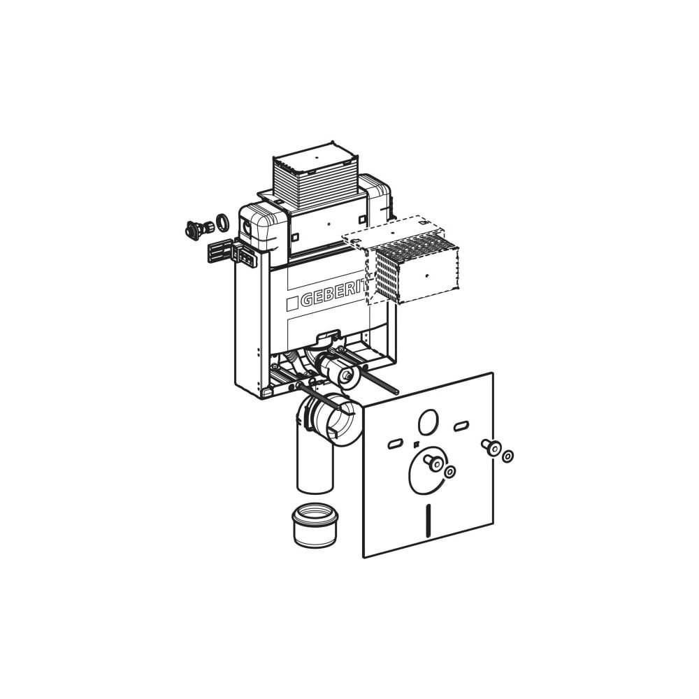 Geberit Kombifix Element für Wand-WC 82cm, mit Omega Unterputzspülkasten 12cm... GEBERIT-110000001 4025416301707 (Abb. 7)