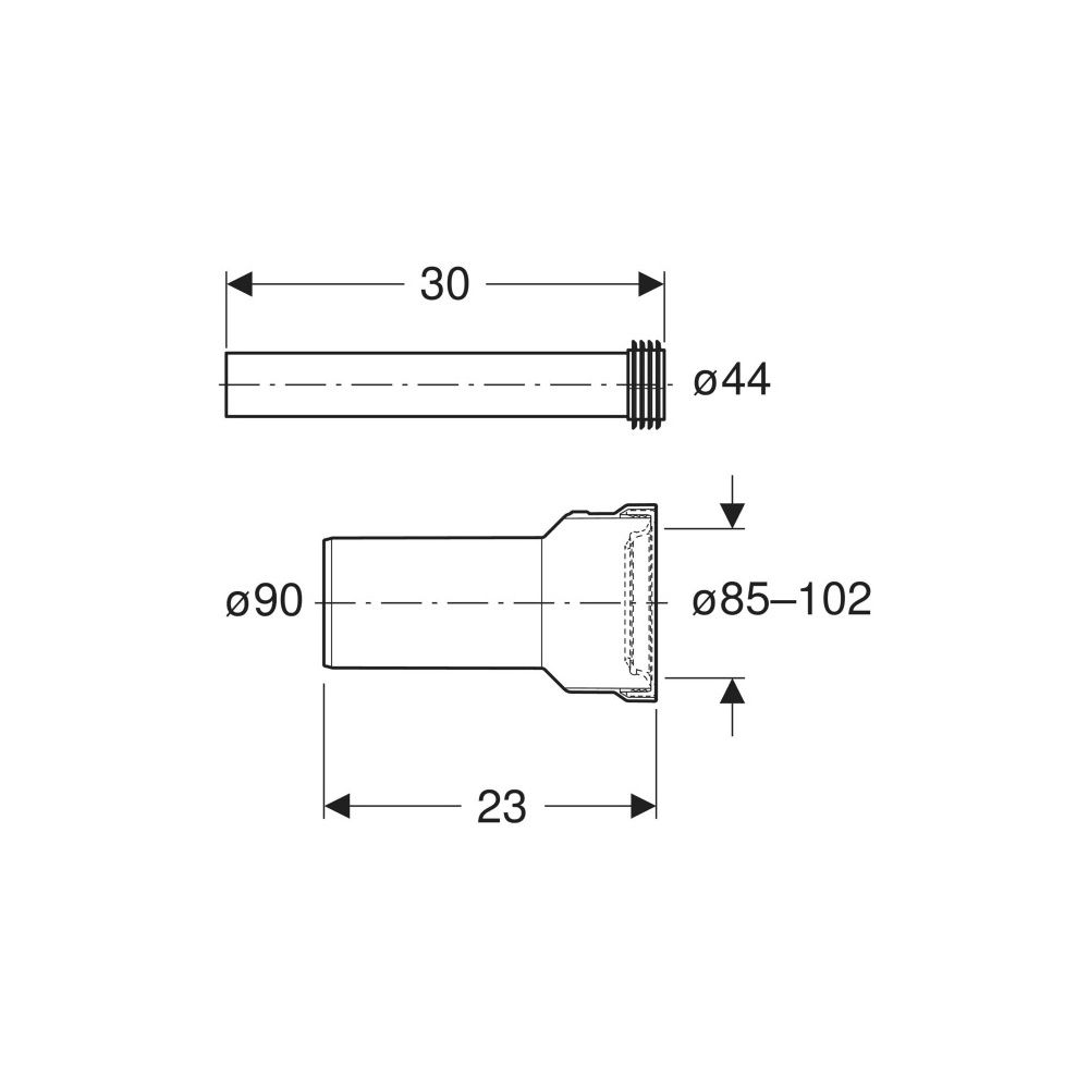Geberit Bambini Anschlussset für Kinder-WC Außendurchmesser 90/45mm... GEBERIT-554000000 4022009329780 (Abb. 6)
