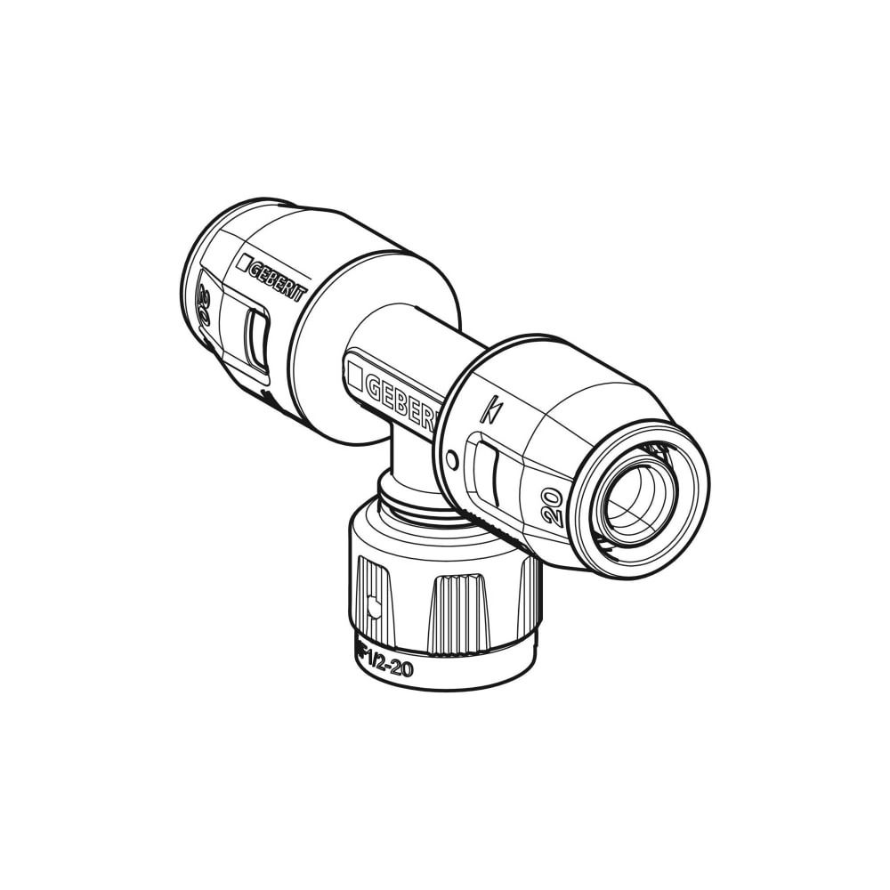 Geberit PushFit Übergangs-T-Stück mit MasterFix, Durchgang Außendurchmesser 16mm... GEBERIT-650504001 4025416280767 (Abb. 3)