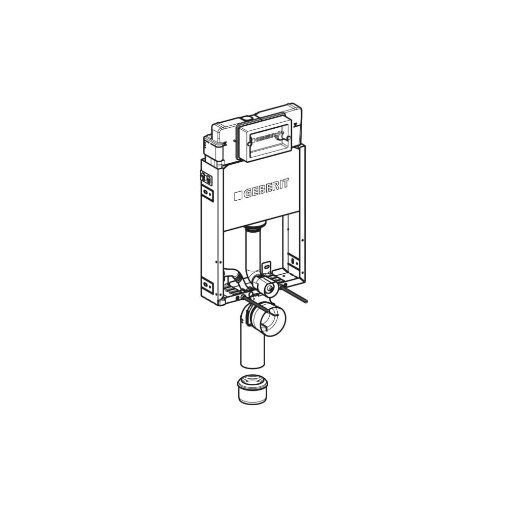 Geberit KombifixBasic Element für Wand-WC 108cm, mit Delta Unterputzspülkasten 12cm... GEBERIT-110100001 4025416799856 (Abb. 15)