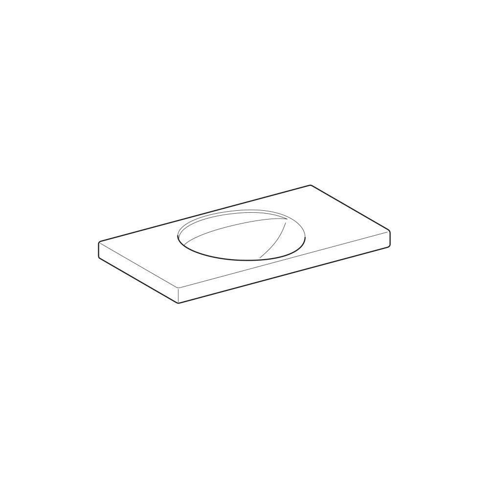 Geberit Preciosa Waschtisch mit Ablagefläche, Breite 100cm, Tiefe 55cm, ohne Hahnloc... GEBERIT-124240000 4022009009217 (Abb. 3)