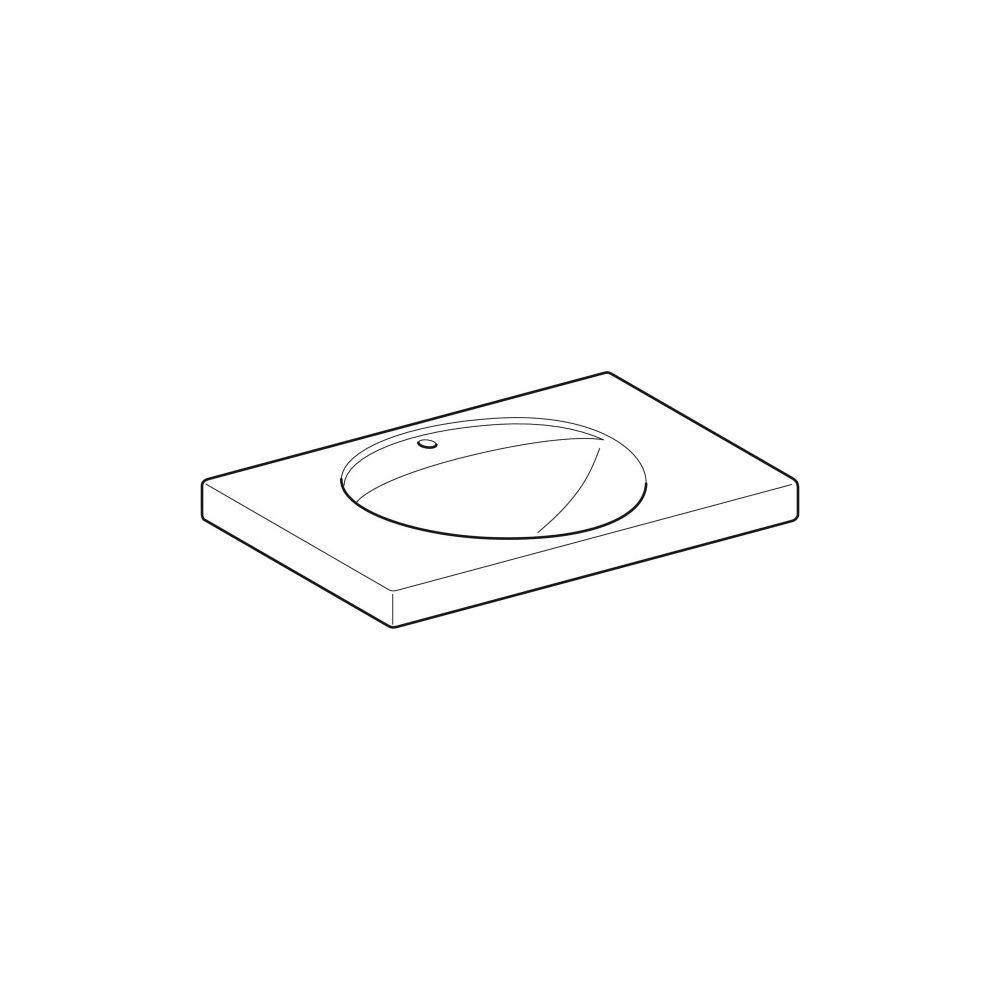 Geberit Preciosa Waschtisch mit Ablagefläche, Breite 80cm, Tiefe 55cm, Hahnloch mitt... GEBERIT-124283000 4022009009385 (Abb. 3)