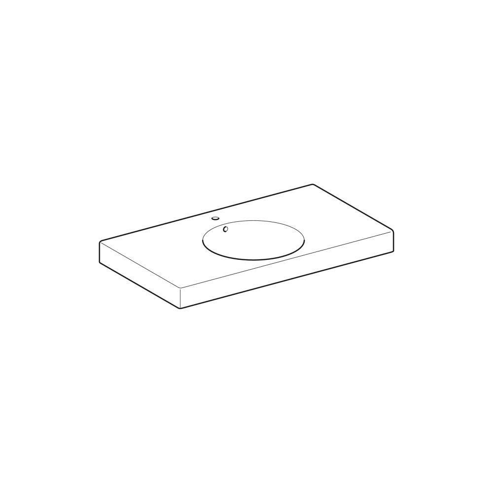 Geberit Preciosa 2 Waschtisch mit Ablagefläche, Breite 90cm, Tiefe 50cm, Hahnloch mi... GEBERIT-123290600 4022009311334 (Abb. 3)