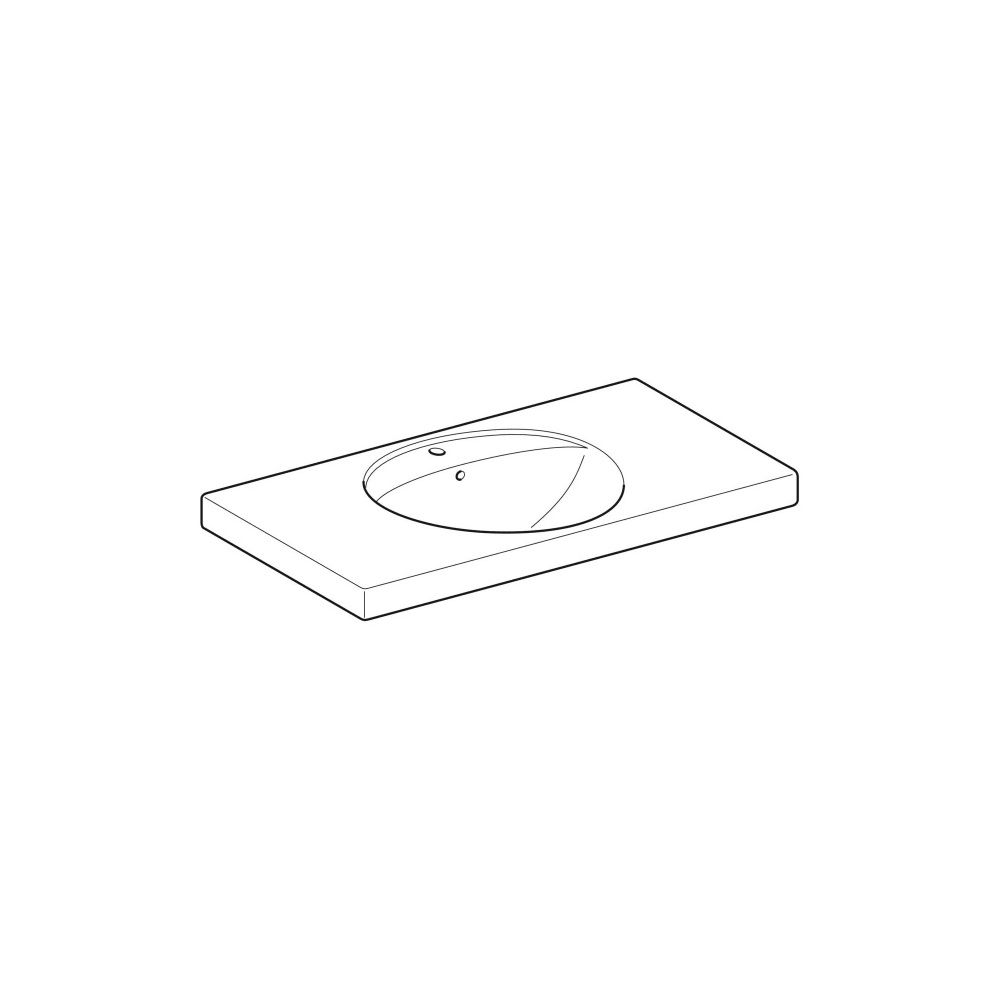 Geberit Preciosa Waschtisch mit Ablagefläche, Breite 100cm, Tiefe 55cm, Hahnloch mit... GEBERIT-124200600 4022009208313 (Abb. 3)