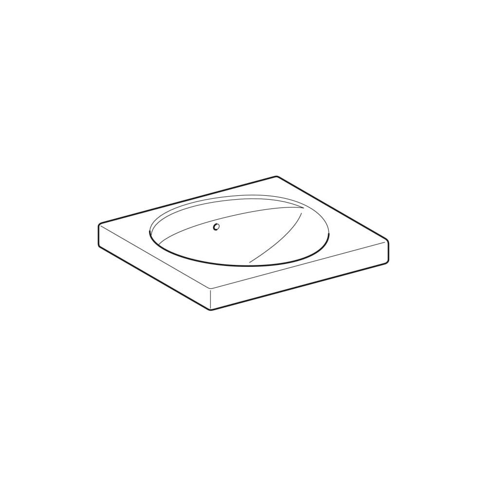 Geberit Preciosa Waschtisch mit Ablagefläche, Breite 60cm, Tiefe 55cm, ohne Hahnloch... GEBERIT-253220000 4022009053937 (Abb. 3)