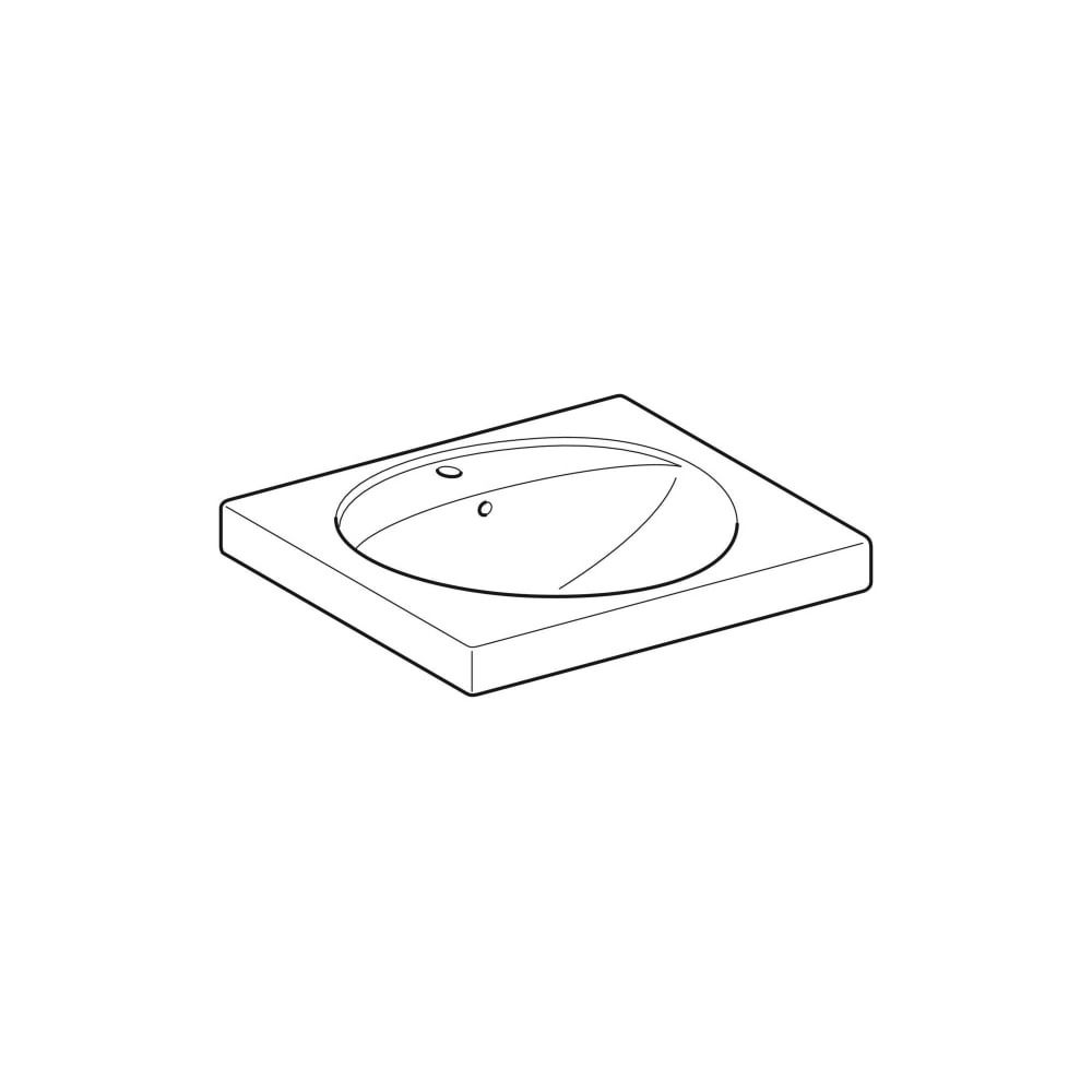Geberit Preciosa Waschtisch mit Ablagefläche, Breite 60cm, Tiefe 55cm, Hahnloch mitt... GEBERIT-253200000 4022009053791 (Abb. 3)